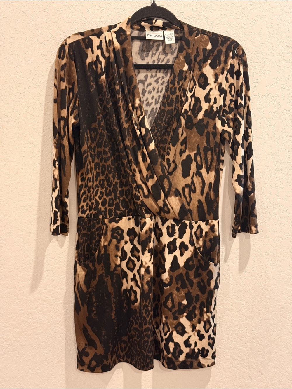 Chico's Brown & Black Leopard-Print Wrap Dress